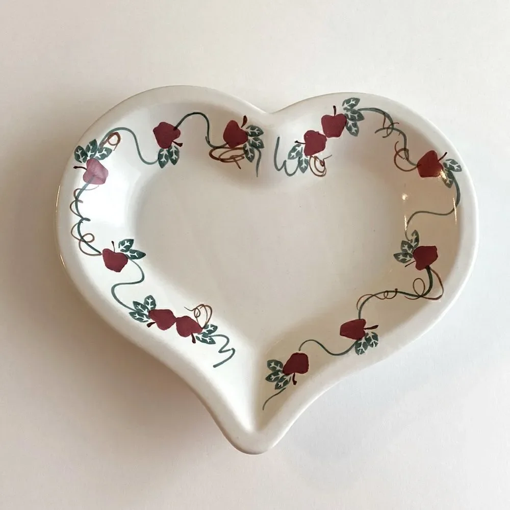 Vintage Chaparral Pottery USA Heart Shaped Stoneware Baking Dish